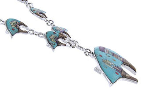 Turquoise Multicolor Bear Link Mesa Design Necklace Set PS64210